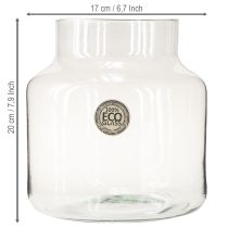 Product Glass Vase Round Flower Vase Large 100% Recycled Glass H20 Ø17cm