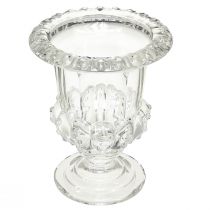 Product Vintage glass vase in goblet design – Clear, 16x20 cm – Elegant table decoration