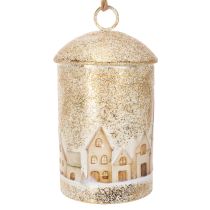 Product Bell with winter village motif for hanging, 20cm