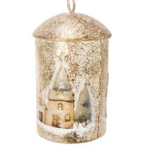 Product Bell with winter village motif for hanging, 20cm