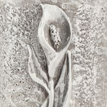 Product Grave vase Grey Vase to stick Calla motif H32.5cm