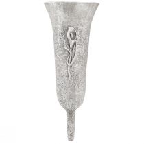 Product Grave vase Grey Vase to stick Calla motif H32.5cm