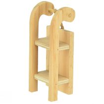 Product Wooden sleigh miniature, red-natural, 4x8.5 cm, set of 6 - Christmas decoration