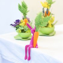 Product Easter Bunny Shelf Sitters, Colorfully Flocked, 28cm, 4 Pieces