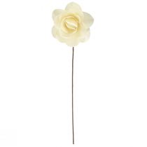 Product Wooden Decoration Roses Cream Artificial Roses Wooden Roses Ø10cm 12 pcs