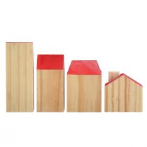 Product Wooden house decoration houses wood natural red 4 pieces
