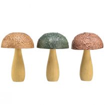 Product Wooden mushrooms decoration mushrooms autumn decoration wood assorted 11×7.5cm 3pcs