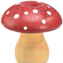 Product Wooden Mushrooms Decorative Mushrooms Wooden Fly Agarics Red Orange 5cm 9 Pcs