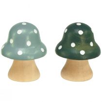 Product Wooden Mushrooms Decorative Mushrooms Wooden Mini Toadstools Mint Green 4cm 12 pcs