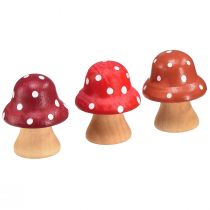 Product Wooden Mushrooms Decorative Mushrooms Wooden Mini Toadstools Red Orange 4cm 12 pcs