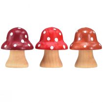 Product Wooden Mushrooms Decorative Mushrooms Wooden Mini Toadstools Red Orange 4cm 12 pcs