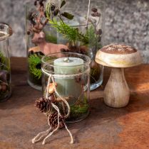 Product Wooden mushrooms decoration mushrooms wood natural autumn decoration Ø10cm H12cm 2pcs