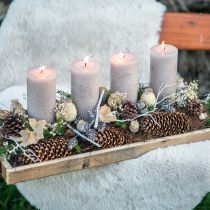 Product Wooden tray with handles decorative tray oblong natural 50×19×3cm