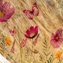 Product Wooden plates with flowers and butterflies, natural pink, Ø15cm, 3 pieces