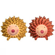 Product Hedgehog decoration wooden figure autumn orange yellow 8×7×6cm 4 pieces