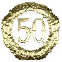 Anniversary number 50 in gold Ø40cm