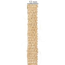 Product Jute ribbon, rustic decorative ribbon, natural jute, gold, 12mm, 10m