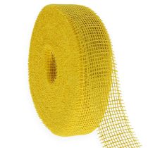 Product Yellow jute ribbon, 5cm wide, 40m long