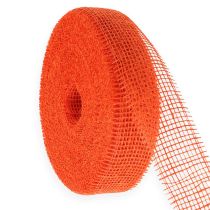 Product Orange jute ribbon, 5cm wide, 40m long