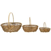 Product Potato basket 43/33/23cm with foil, natural, set of 3.