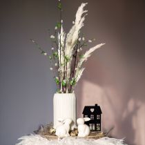 Product Ceramic Vase with Grooves White Ceramic Vase Ø13cm H20cm