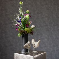 Product Ceramic Vase Black Modern Oval Shape Ø11cm H25.5cm