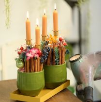 Product Candle holder crown golden, stick candle holder metal 4 pieces