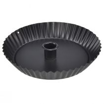 Product Metal candle holder in cake shape, black, Ø18cm, 2 pieces