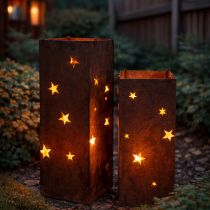 Product Christmas candle holders, rustic finish, 40/50cm high, set of 2