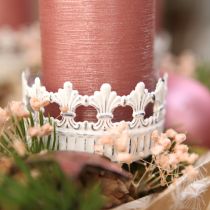 Product Candle holder white antique Ø7cm H12cm 4pcs