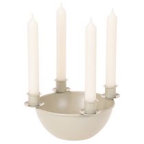 Product Candle holder with 4 holders, modern Advent wreath, beige, 15cm