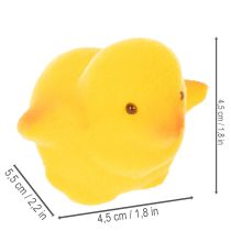 Product Small Easter chicks, yellow and orange flocked, 4.5cm tall, 18 pieces