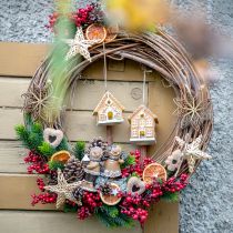 Product Willow wreath decoration, natural, Ø30cm, for door, table, Advent