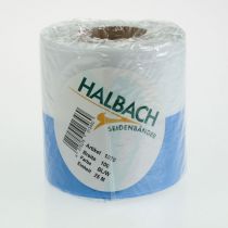 Product Moiré blue and white wreath ribbon, 100mm decorative taffeta ribbon