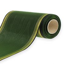 Product Elegant moiré wreath ribbon, 175mm, dark green with pearl edge and taffeta weave for festive occasions