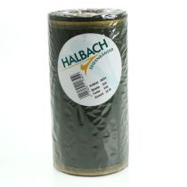 Product Moiré wreath ribbon 200mm dark green with pearl edge and taffeta weave - decorative ribbon for celebrations and funeral floristry, 25m