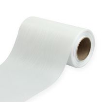 Product White wreath ribbon for funeral floristry, 175mm wide, 25m long, high-quality acetate ribbon