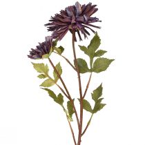 Product Artificial Chrysanthemum 2 Flowers Violet Ø5/11cm L70cm