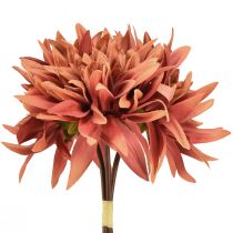 Product Artificial Dahlia Red-Brown Flower Ø15cm L28cm 3 pcs