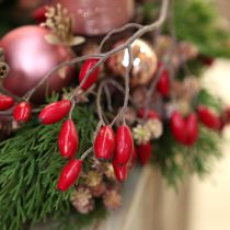 Product Artificial rosehip wreath decoration autumn wreath red Ø50cm