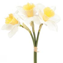 Product Artificial Daffodils Silk Flowers White Easter Bell 40cm 3 Pcs
