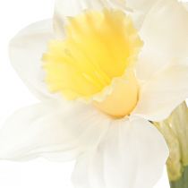 Product Artificial Daffodils Silk Flowers White Easter Bell 40cm 3 Pcs
