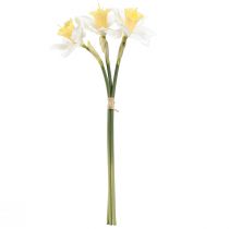 Product Artificial Daffodils Silk Flowers White Easter Bell 40cm 3 Pcs