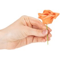 Product Artificial orange rose, 5cm bloom, single, 100 pieces