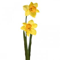 Artificial Daffodils Silk Flowers Yellow 2 flowers 61cm
