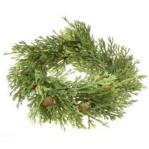 Product Small artificial fir wreath, green with cones, Ø24cm, Christmas