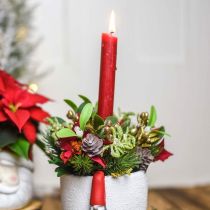 Artificial winter bouquet with cones, advent decoration L30cm bundle of 4pcs