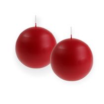 Ball candles 60mm red 16pcs