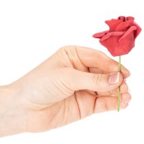Product Artificial red rose flower with stem, 5cm, 100 pieces