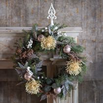 Product Artificial Flower Bouquet Artificial Fern White 72cm Brown 3 Pcs